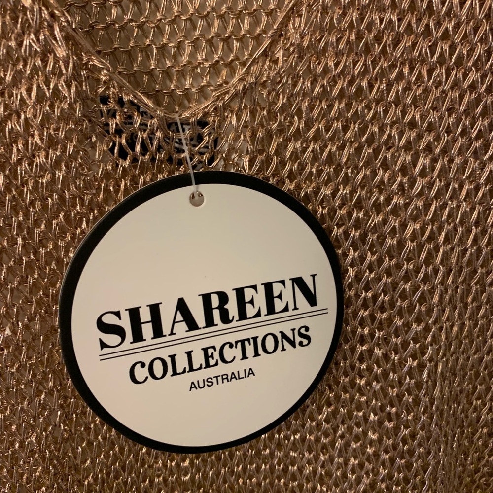 ROSE GOLD SHAREEN AU MESH DOUBLE SLIT DRESS - Picture 3 of 8